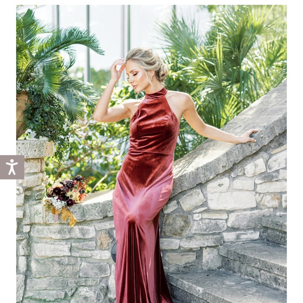 Revelry Tori Bridesmaids Dress Velvet Burgundy